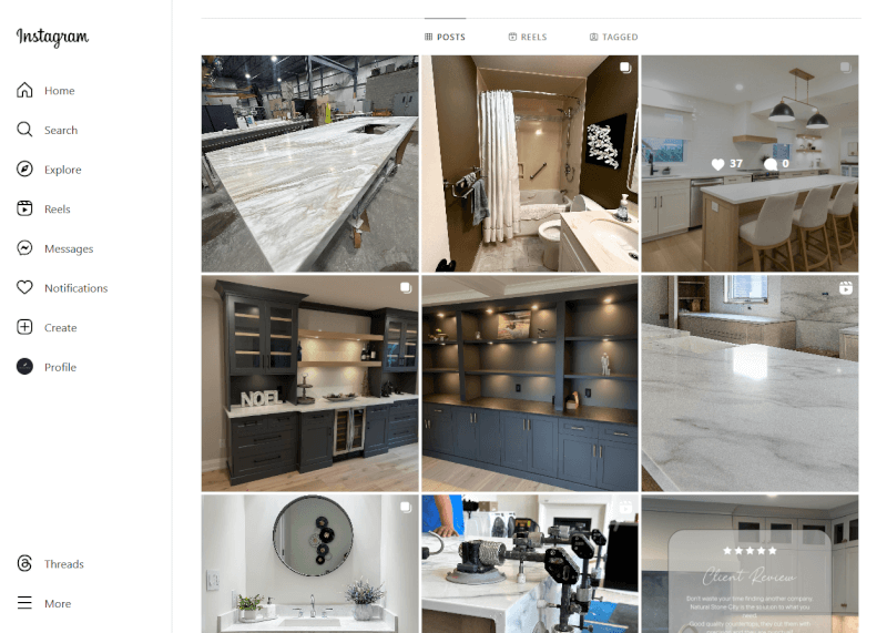 Instagram Countertop Profile Example