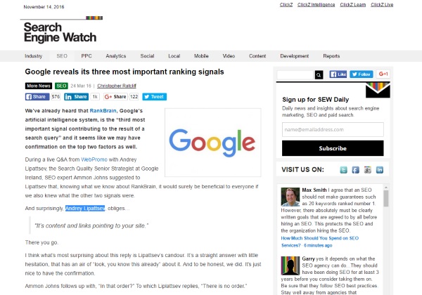 google top 3 factors article